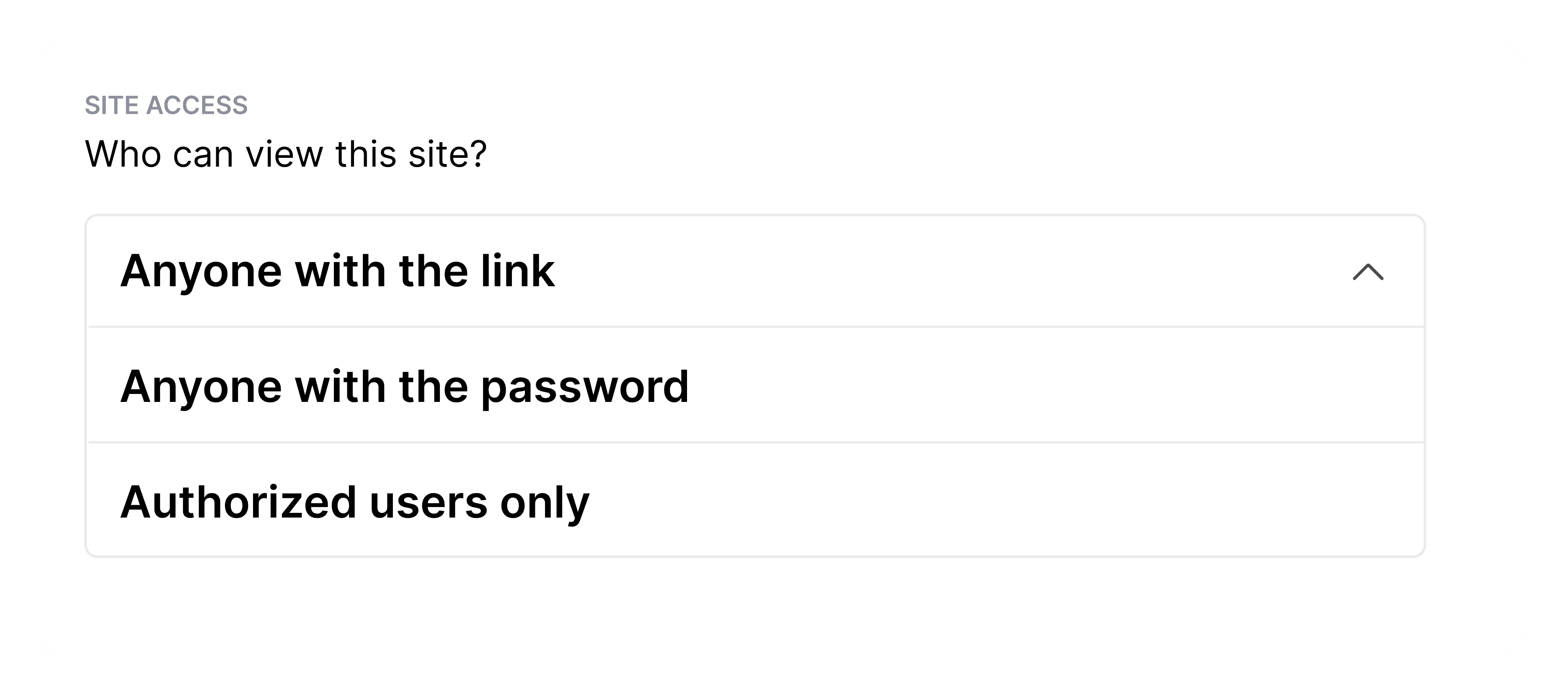 User access options on the Guidelines Platform showing public, password and account access