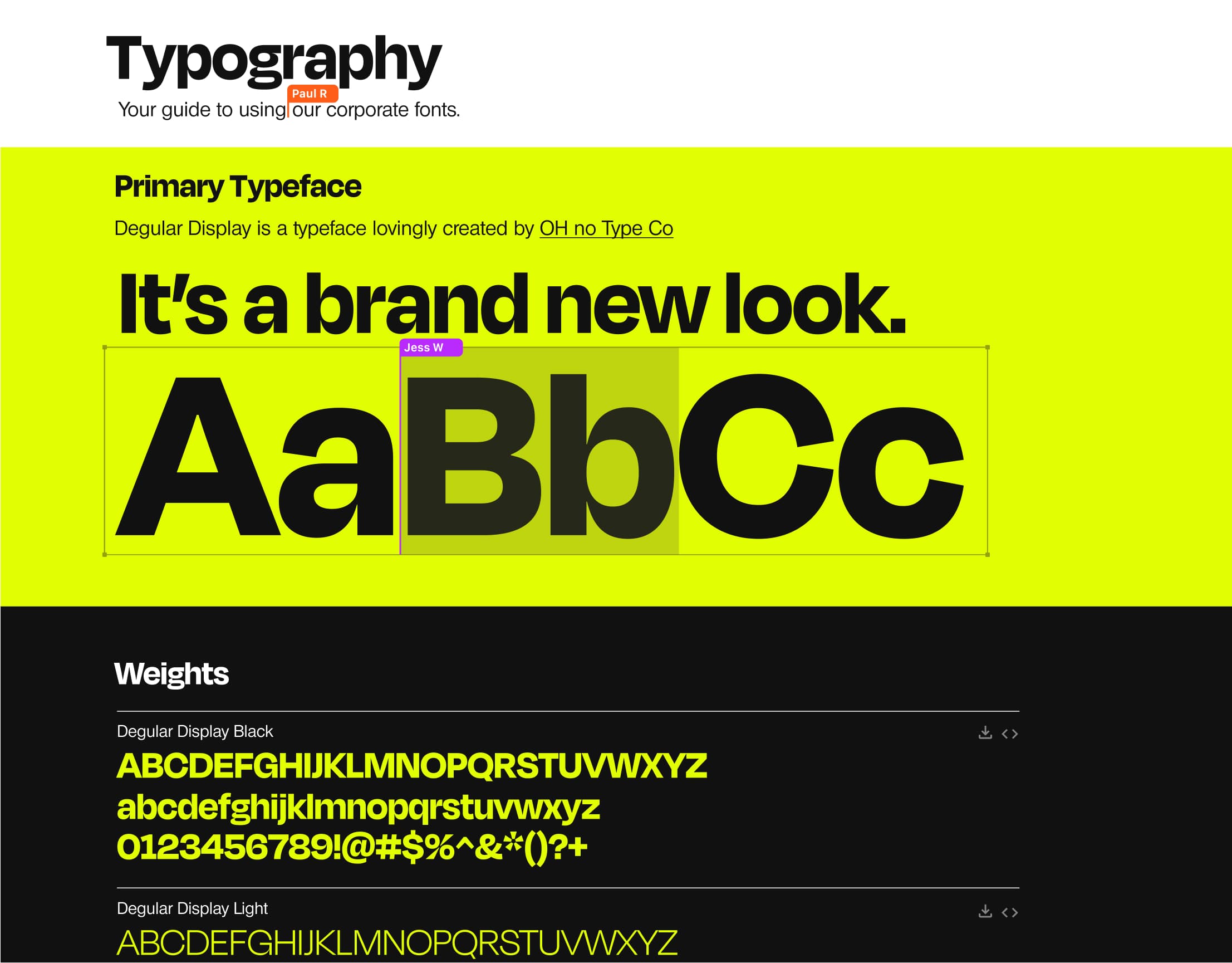 A screenshot of the Guidelines collaborative brand guidelines editor
